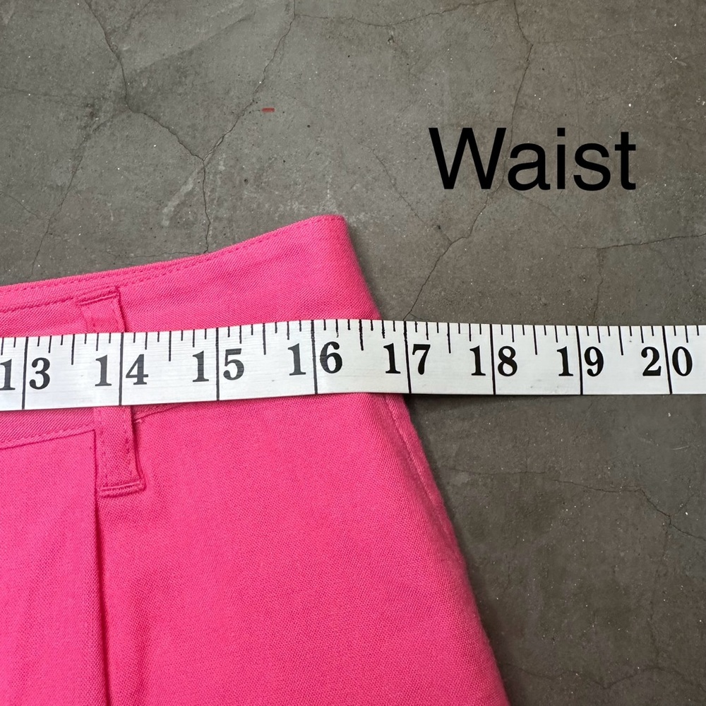 Rag & Bone Magenta Ivy Pleated Linen Short Sz 12 - Picture 7 of 9